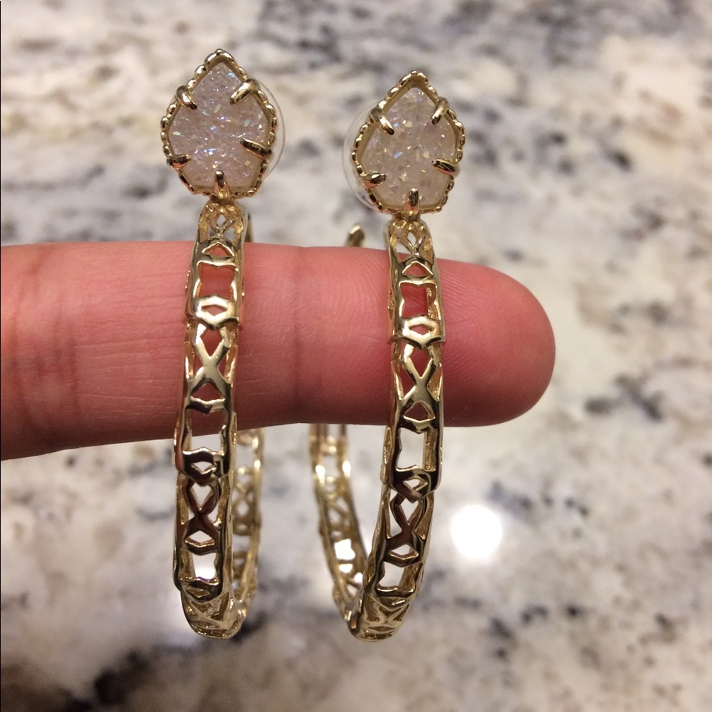 McKenna Druzy Hoop Earrings